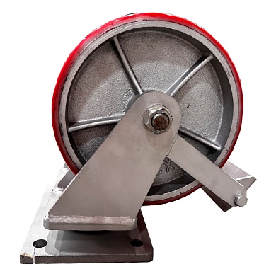 SCpb 90 MAX-2 Сверхбольшегрузная сдвоенная поворотная колёсная опора с тормозом, полиуретан, г/п 4200 кг, д. 300 (VILS)