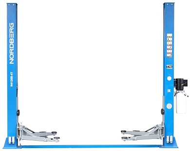 Подъемник двухстоечный 4 т, с электростопорами, 220 В, синий NORDBERG N4120BE-4B_220