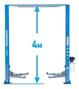 Подъемник двухстоечный 4 т, верхняя синхронизация, H=4 м, 220 В, синий NORDBERG N4120H1-4B_3+2_220