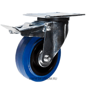 SRCLb 55 Поворотная колёсная опора с торм. синяя резина д125 (VILS)