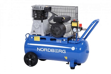 Компрессор поршневой с ременной передачей 220 В, ресивер 50 л, 446 л/мин NORDBERG NCE50/480
