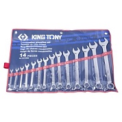 Набор комбинированных ключей, 5/16-1-1/4, 14 предметов KING TONY 1214SR